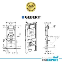 Geberit Vorwandelement UP320 + Ference WC + Drückerplatte + WC-Sitz Sigma20 weiß/chrom/weiß