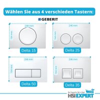 Geberit Vorwandelement UP100 Delta-Serie mit Drückerplatte in weiß und Einwurfschacht Delta 35