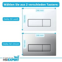 Geberit Duofix Vorwandelement mit Duravit WC spülrandlos mit Beschichtung + Drückerplatte, Komplett-Set mit Vorwandelement mit Duravit WC Delta 50 weiß mit Schallschutz ohne Bürstengarnitur