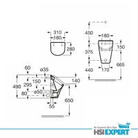 Grohe Urinal Element Urinal mit Deckel Drückerplatte weiß Komplett-Set