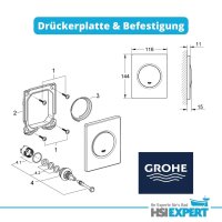 Grohe Urinal Element Urinal mit Deckel Drückerplatte weiß Komplett-Set