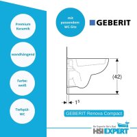 Geberit Renova Compact Wand-Tiefspül-WC inkl. WC Sitz mit Absenkautomatik