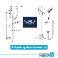 Hansgrohe Brausenset Crometta Vario/Unica 900mm weiss/chrom