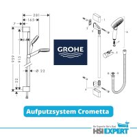 Hansgrohe Brausenset Crometta 1jet/Unica 900mm weiss/chrom