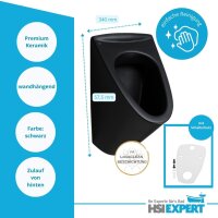 Geberit Duofix Urinal Elemnet ohne Deckel mit Drückerplatte schwarz matt